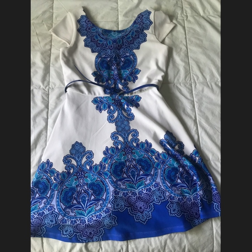 Dress Barn NWOT Blue and White Dress